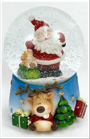 GLOBO PAI NATAL C/RENA 10CM